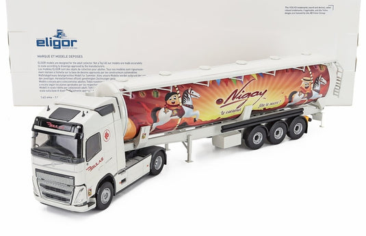 Volvoボルボ FH 500 Tanker Truckタンカートラック Nigay Transportsニガイトランスポート 2024 ホワイト / ELIGOR 1/43 トラック商用車