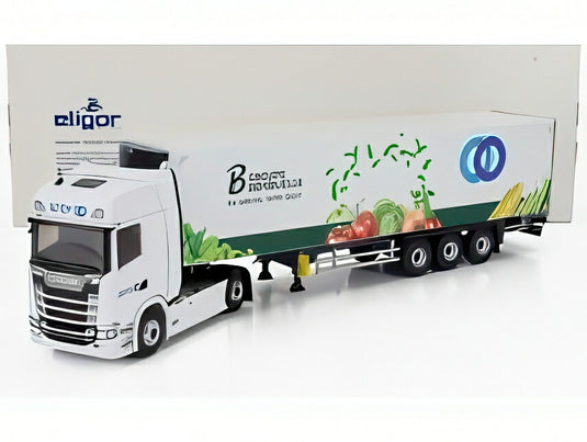 SCANIA S500 セミフリゴトラック STEFF BONDUELLE 2024 ホワイトグリーン/ ELIGOR 1/43 ミニカー