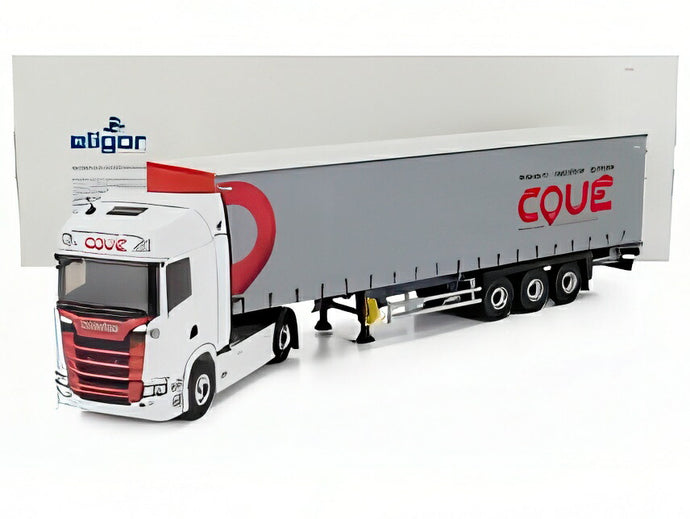 SCANIA S500 トラック COUE TRANSPORTS 2021 ホワイト/レッド/グレー/ ELIGOR 1/43 ミニカー