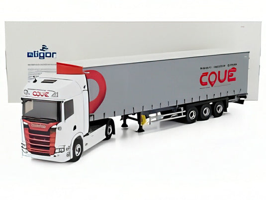 SCANIA S500 トラック COUE TRANSPORTS 2021 ホワイト/レッド/グレー/ ELIGOR 1/43 ミニカー