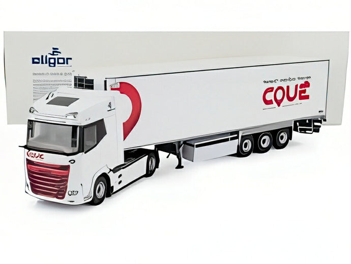 DAF XG トラック セミフリゴ COUE TRANSPORTS 2021 ホワイト/レッド/ ELIGOR 1/43 ミニカー