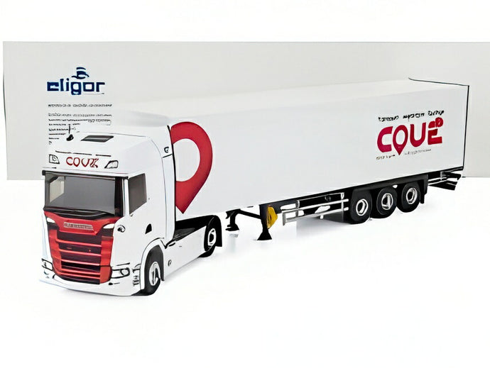 SCANIA S500 トラック COUE TRANSPORTS 2021 ホワイト/レッド/ ELIGOR 1/43 ミニカー