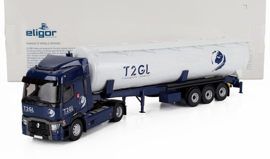 Renaultルノー T-Line Tanker Truckティーラインタンカートラック T2GL Transports 2021 ブルー ホワイト / ELIGOR 1/43 トラック商用車
