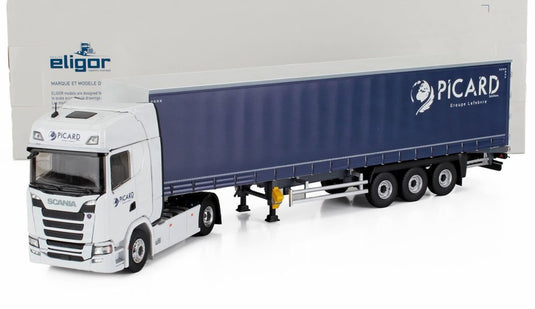 SCANIA S500 TRUCK TELONATO PICARD TRANSPORTS 2021 ホワイト/ブルー/ ELIGOR 1/43 ミニカー