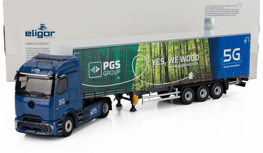 Mercedes Benzメルセデスベンツ E Actrosアクトロス 600 Truckトラック Telonato PGS Group Transports 2024 ブルー / ELIGOR 1/43 トラック商用車