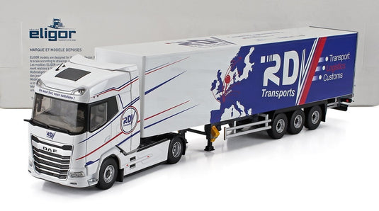 DAFダフ XG Truckトラック Cassonato RDV Transports 2021 ホワイトブルー / ELIGOR 1/43 トラック商用車