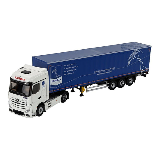 Mercedes Benzメルセデスベンツ Actros 5 1851 トラック Jourdan Transports 2020 ホワイト/ブルー / ELIGOR 1/43 ミニカー トラック模型