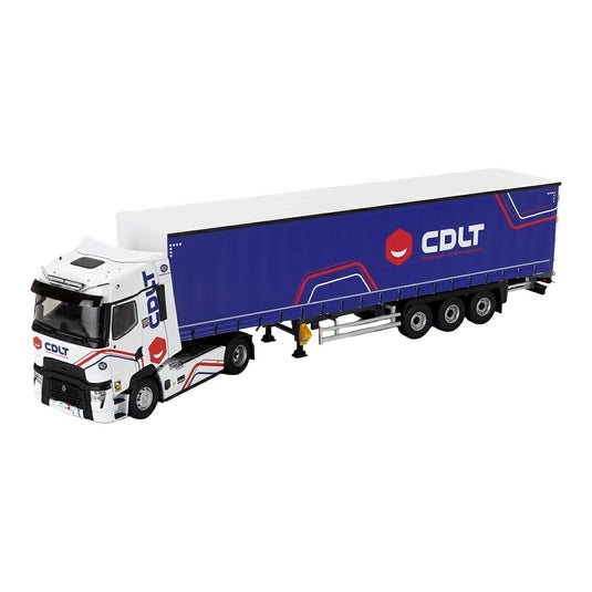 Renaultルノー T-LINE HIGH トラック CDLT TRANSPORTS 2023 ホワイト/ブルー / ELIGOR 1/43 ミニカー トラック模型