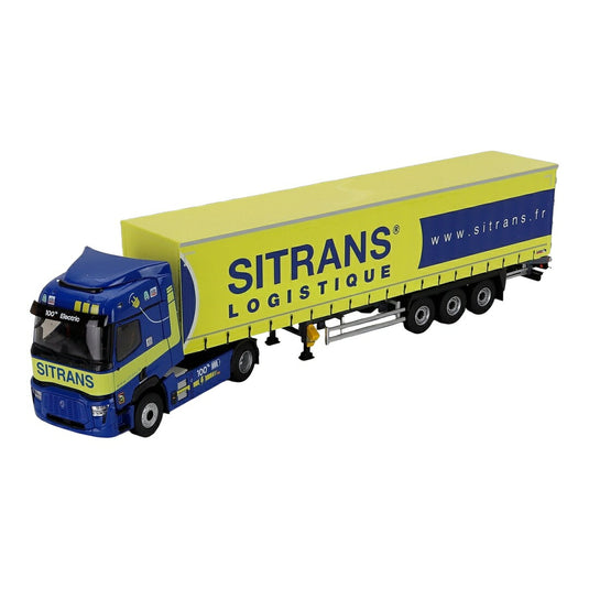 Renaultルノー T-LINE E-TECH トラック SITRANS TRANSPORTS 2023 ブルー イエロー / ELIGOR 1/43 ミニカー トラック模型