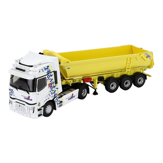 Renaultルノー T480 ダンプトラック Garnier Transports 2021 ホワイト イエロー MOVIMENTO TERRA / ELIGOR 1/43 ミニカー トラック模型