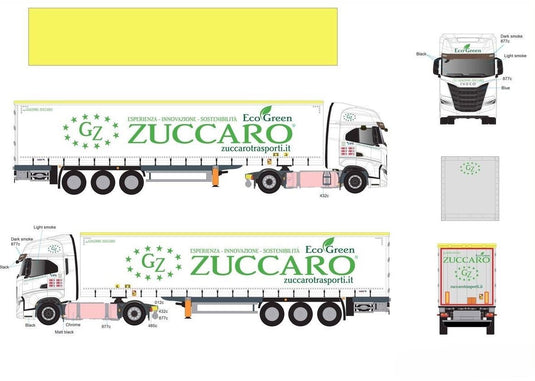 Zuccaro Transporti イベコ S-Way NP カーテンサイドセミトレーラー / Eligor 1/43 ミニカー トラック模型
