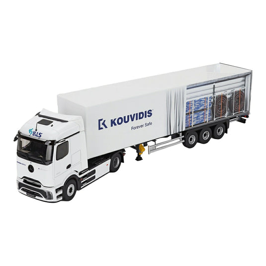 Mercedes Benzメルセデスベンツ E-ACTROS 600 トラック KOUVIDIS TRANSPORTS 2025 ホワイト / ELIGOR 1/43 ミニカー トラック模型