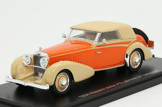Hispano Suiza J12 カブリオレ by Vanvooren 1934 クローズドトップ /オレンジベージュ// ESVAL 1/43 ミニカー