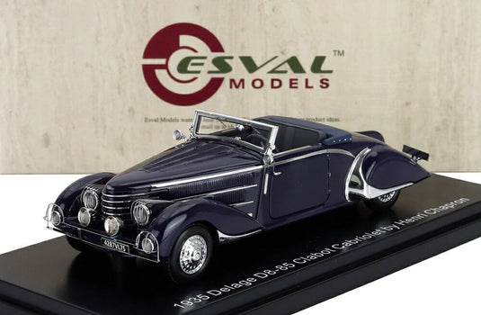 DELAGE D8 85 Clabot ロードスター Henri Chapron オープン 1935 ツートンブルー / ESVAL 1/43 ミニカー