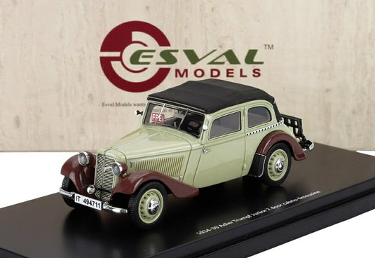ADLER Trumpf Junior 2ドア カブリオレ クローズド 1934 ベージュブラウンブラック / ESVAL 1/43 ミニカー