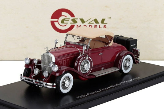 PIERCE ARROW Model B ロードスター クローズド 1930 ツートン レッドベージュ / ESVAL 1/43 ミニカー