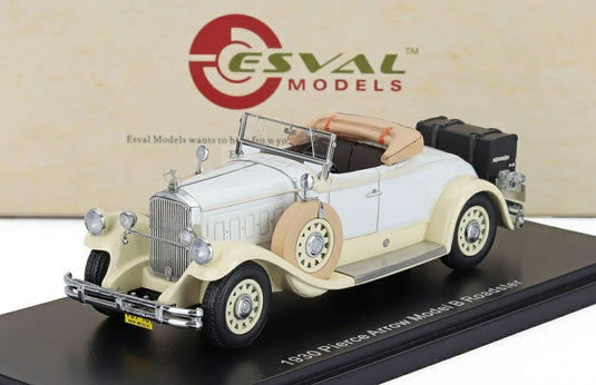 PIERCE ARROW Model B ロードスター オープン 1930 ベージュホワイト / ESVAL 1/43 ミニカー