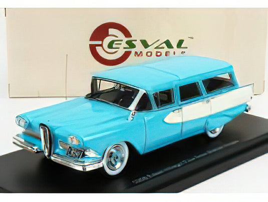 Edsel Villager 4ドア ステーションワゴン 1958 (リアサイドスカート付き) /ブルーホワイト// ESVAL 1/43 ミニカー