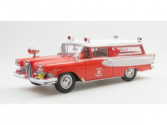 【予約】2025年発売予定EDSEL - ROUNDUP SW STATION WAGON AMBULANCE 1958 - RED WHITE/ESVAL 1/43ミニカー