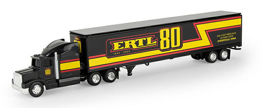 ERTL 80th アニバーサリー セミ バン トレーラー ヴィンテージ ERTL グラフィック ブラック レッド イエロー ストライプ / ERTL 1/64 建設機械模型 工事車両