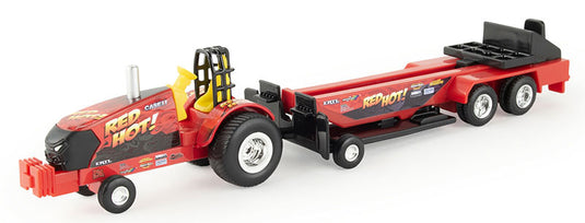 Case IHケースIH Red Hot Pullback Puller Tractorトラクター with Sle / ERTL 1/64 トラック商用車 模型