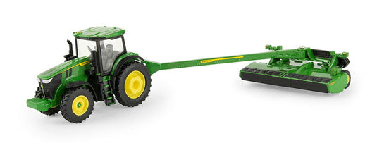 John Deere 7R 270 トラクター、C500 モアセット / ERTL 1/64 農業機械模型