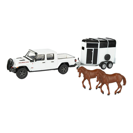 Jeepジープ Gladiatorグラディエーター White with Horse Trailer and Hor / ERTL 1/32 模型