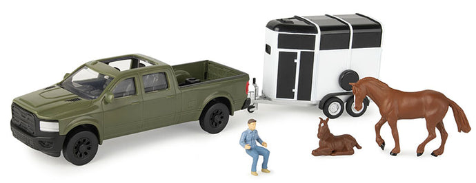 ピックアップトラック グリーン ホーストレーラー & 馬付き 農機 模型 / ERTL 1/32