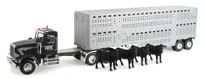 Peterbilt 367 セミトラック、家畜トレーラー、動物セット ビッグファームシリーズ  / ERTL 1/16 農業機械模型