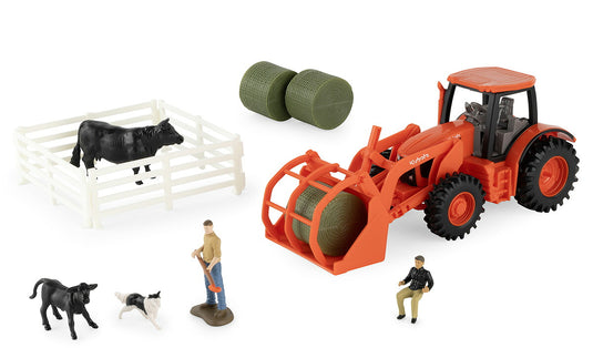 Kubotaクボタ Tractorトラクター with Loader 15-Piece Farm Playset / ERTL 1/32 模型