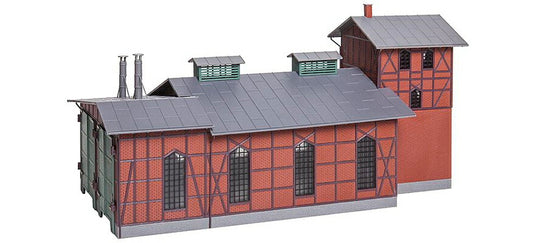 HOゲージ 鉄道模型 Faller ファラー 機関庫 2庫 Era II Engine house 2 stalls Period II