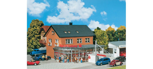 HOゲージ 鉄道模型ストラクチャー Faller Savings bank with drive-in counter