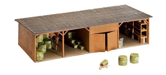 HOゲージ 鉄道模型 Faller ファーラー Hay bale store with workshop 干し草倉庫・作業場