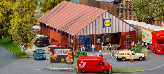 HOゲージ 鉄道模型 Faller Lidl supermarket kit patinated