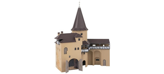 HOゲージ 鉄道模型 ファーラー Faller 狭間のある火薬塔 Powder tower with battlements