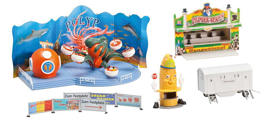 HOゲージ 鉄道模型 ファーラー Faller 遊園地セット ポリプ付き County Fair Set with Polyp
