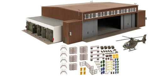 HOゲージ 鉄道模型 Faller ファラー ヘリコプター付き格納庫 Hangar with helicopter