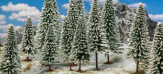 HOゲージ 鉄道模型アクセサリー Faller 18 Firs in winter, 100 - 140 mm