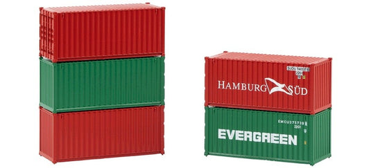 HOゲージ 鉄道模型ストラクチャー Faller Container 20ft set of 5