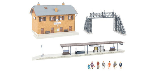 HOゲージ 鉄道模型 Faller Eisele駅 アクションセット Action set Eisele train station at the slag heap