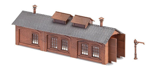 Nゲージ 鉄道模型 Faller 1線式機関庫 エイジング塗装 Locomotive shed 1-stall patinated