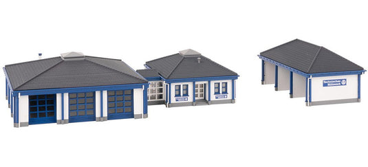 Nゲージ 鉄道模型 Faller THW building with vehicle hall