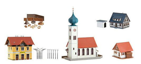 Zゲージ 鉄道模型 Faller ファラー 村セット 組み立てキット multi part village set construction kit
