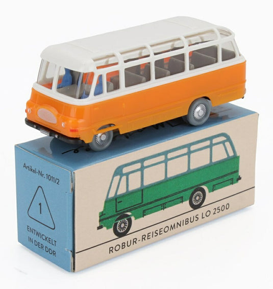 Opelオペル ROBUR MINIBUSロブルミニバス REISEOMNIBUSライゼオムニバス LO 2500 オレンジホワイト / EDICOLA 1/87 ミニカー