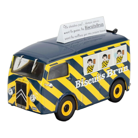 Citroenシトロエン TUB バン BISCUITS BRUN 1939 ブルー/イエロー CAMIONETTES D'ANTAN COLLECTION / EDICOLA 1/43 ミニカー トラック模型