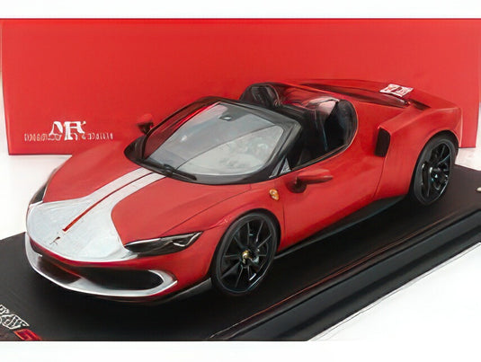 FERRARI 296 GTS SPIDER ASSETTO FIORANO OPEN ROOF 2022 ROSSO F175 ARGENTO NURBURGRING MATT RED SILVER/MR-MODELS 1/18ミニカー