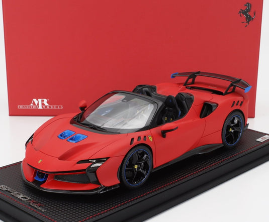 FERRARI SF90 XX STRADALE SPIDER 2024 ロッソルマン マットレッドブルーブラック/ MR Collection 1/18 99台限定ミニカー