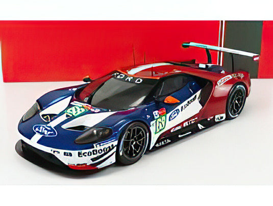 FORD USA  GT 3.5L TURBO V6 TEAM FORD CHIP GANASSI USA N 68 3rd LMGTE PRO CLASS 24h LE MANS 2018 J.HAND  D.MULLER  S.BOURDAIS  BLUE RED WHITE/IXO 1/18ミニカー