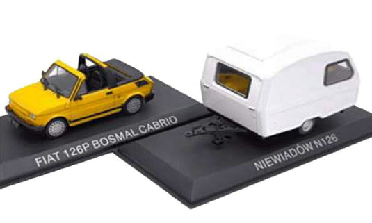 【予約】 Polski Fiatポルスキフィアット 126p Bosmal Cabriolet 1987 Niewiadow N126 キャンピングカーセット イエロー ブラック / EDICOLA 1/43 ミニカー