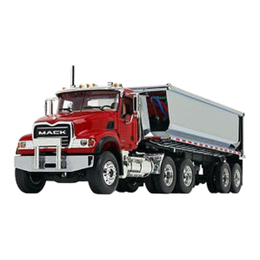 マック グラナイト Mack Granite ラウンドボディ エンダンプトレーラー レッド / FIRST GEAR 1/34 ミニカー トラック模型